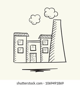 Icons Factory. Hand drawn vector illustration.