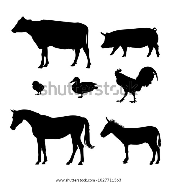 Icons Farm Animals Stock Vector (royalty Free) 1027711363 