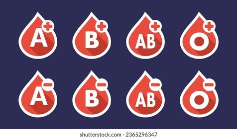 Symbole mit Bluttropfen, die die Blutspende in Rot symbolisieren, in Vektorformat mit dunkler Ästhetik dargestellt.