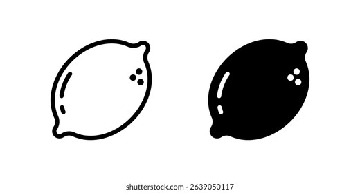 Icons featuring both whole and sliced lemons, versatile for representing fresh citrus, cooking, and healthy drinks.