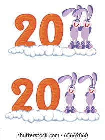 Icons with figures 2011 and a rabbit