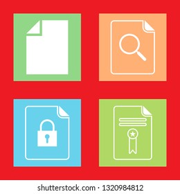 Icons for file, document, vector illustration in flat, EPS10. 