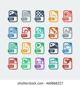 Icons File formats colored