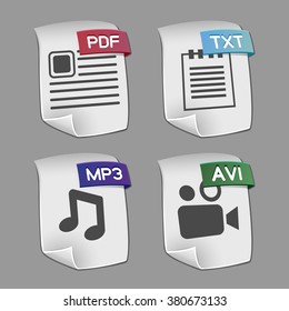 Icons of files Collection. Vector illustration