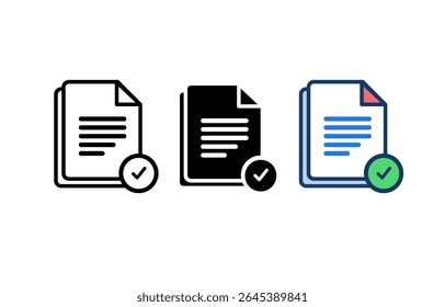 icons of files document verification Icon Set