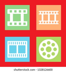 Icons for film reel, cinema, vector illustration in flat, EPS10.