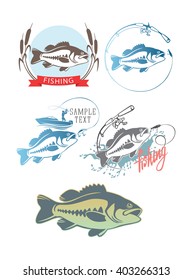 Icons fishing for bass