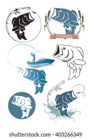 Icons fishing for bass