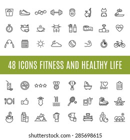 Icons Fitness and healthy life