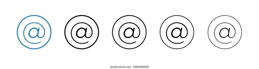 At icons in five different stroke sizes