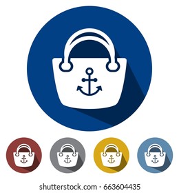 icons flat anchor bag for Web, Mobile and business