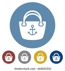 icons flat anchor bag for Web, Mobile and business