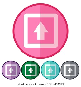 icons flat up arrow box for Web, Mobile and business
