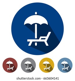 icons flat beach umbrella for Web, Mobile and business