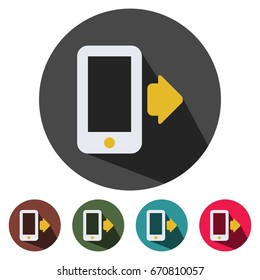 icons flat cellphone beside for Web, Mobile and business