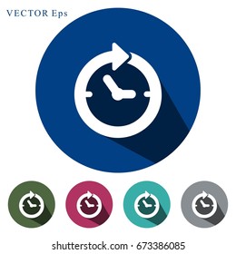 icons flat circular clock arrow for Web, Mobile and business