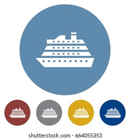 icons flat cruise liner for Web, Mobile and business