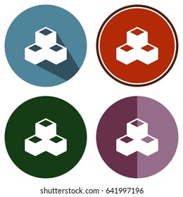 icons flat cubes for Web, Mobile and business