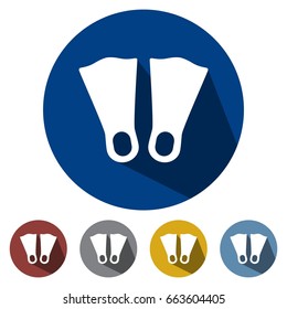 icons flat dive flippers for Web, Mobile and business