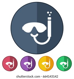 icons flat diving mask for Web, Mobile and business