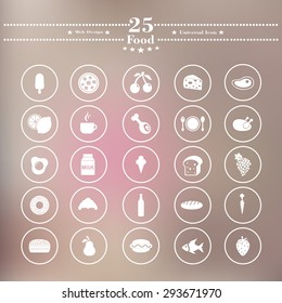 Icons flat is eating white on a blurred background