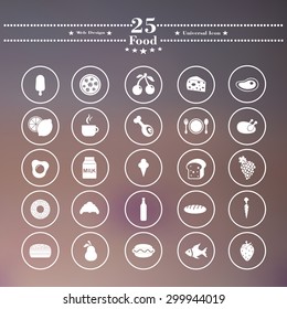 Icons flat is eating white on a blurred background