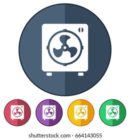 icons flat electric fan for Web, Mobile and business