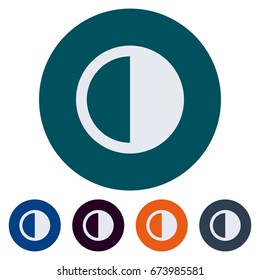 icons flat half filled circle for Web, Mobile and business