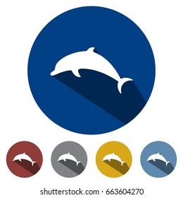 icons flat jumping dolphin for Web, Mobile and business