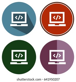 icons flat laptop for Web, Mobile and business