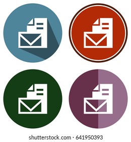 icons flat new email for Web, Mobile and business
