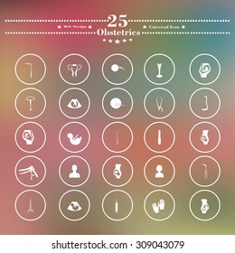 Icons flat is pregnant white soft background