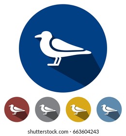 icons flat seagull still for Web, Mobile and business