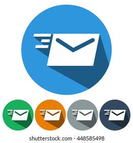 icons flat sent mail for Web, Mobile and business