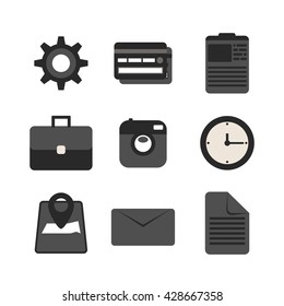 Icons flat set. Vector illustration