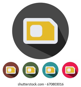 icons flat simcard for Web, Mobile and business