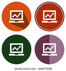 icons flat stats laptop for Web, Mobile and business