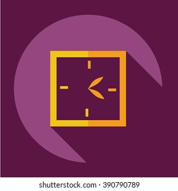 Icons in a flat style clock