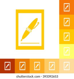 Icons in a flat style pen