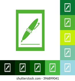 Icons in a flat style pen