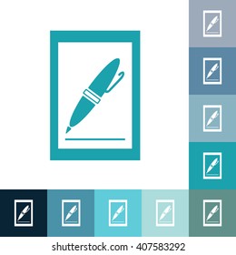 Icons in a flat style pen