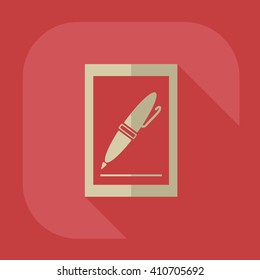 Icons in a flat style pen