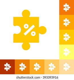 Icons in a flat style puzzle