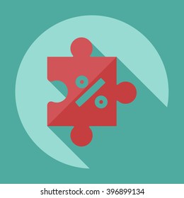 Icons in a flat style puzzle
