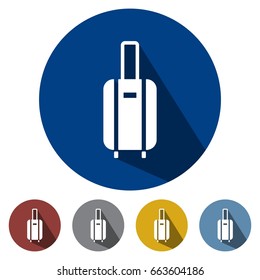 icons flat suitcase wheels for Web, Mobile and business