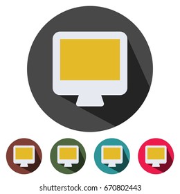 icons flat television screen for Web, Mobile and business