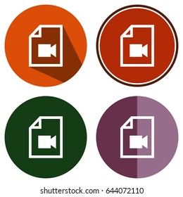 icons flat video file for Web, Mobile and business