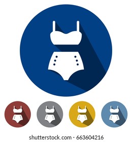 icons flat vintage bikini for Web, Mobile and business