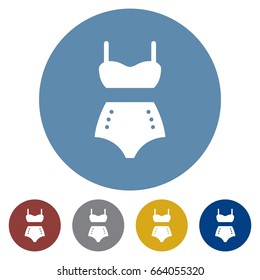 icons flat vintage bikini for Web, Mobile and business