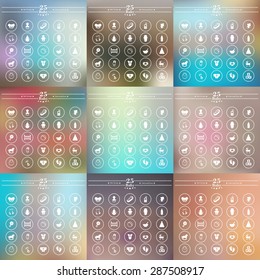 Icons flat is white baby soft background